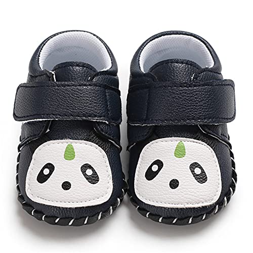 Zapatos para niños pequeños, zapatos para aprender a andar, zapatos de bebé, antideslizantes, panda, zapatos transpirables, para ocio, suelos, suaves, zapatos para bebé, Negro , 19