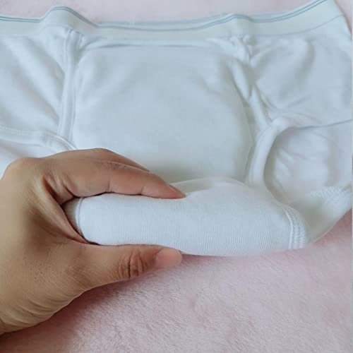 ZAYZ Respirable Algodón Bragas para Cuidado de Incontinencia para Hombres, Lavable Reutilizable Calzoncillos de Pañales para Adultos Ropa Interior con 150ml Almohadilla Absorbente