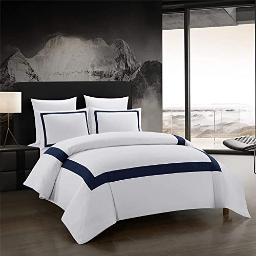 ZCRR Ultra Suave Cepillado De Microfibra Funda Nórdica, La Cubierta del Duvet Hotel Quality, Manta Cubierta De Arrugas Resistente A La Decoloración del Lecho(Size:264x229cm(104x90inch),Color:Azul)