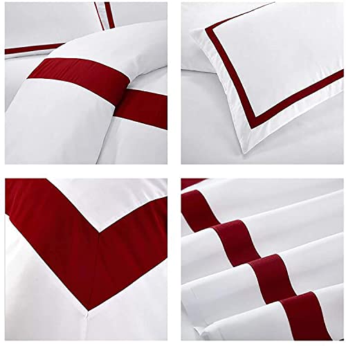 ZCRR Ultra Suave Cepillado De Microfibra Funda Nórdica, La Cubierta del Duvet Hotel Quality, Manta Cubierta De Arrugas Resistente A La Decoloración del Lecho(Size:264x229cm(104x90inch),Color:Rojo)