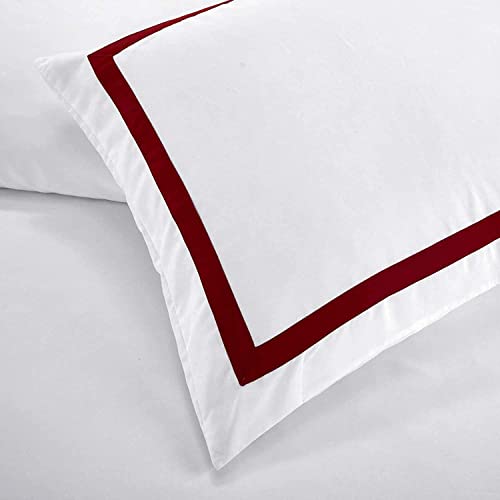 ZCRR Ultra Suave Cepillado De Microfibra Funda Nórdica, La Cubierta del Duvet Hotel Quality, Manta Cubierta De Arrugas Resistente A La Decoloración del Lecho(Size:264x229cm(104x90inch),Color:Rojo)