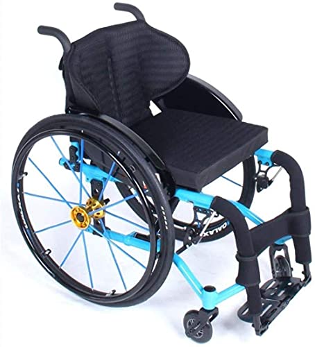ZCYXQR Silla de Ruedas ergonómica para Deportes y Ocio Silla de Ruedas Life de aleación de Aluminio Rueda de radios de Color Silla de Ruedas Manual Plegable Ligera (portátil al Aire Libre)