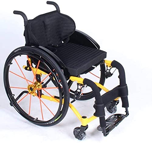 ZCYXQR Silla de Ruedas ergonómica para Deportes y Ocio Silla de Ruedas Life de aleación de Aluminio Rueda de radios de Color Silla de Ruedas Manual Plegable Ligera (portátil al Aire Libre)