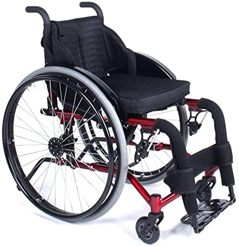 ZCYXQR Silla de Ruedas ergonómica para Deportes y Ocio Silla de Ruedas Life de aleación de Aluminio Rueda de radios de Color Silla de Ruedas Manual Plegable Ligera (portátil al Aire Libre)