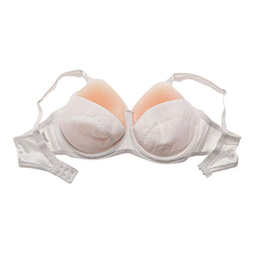 ZCZLOVE Sujetador de bolsillo especial para pechos de silicona, pechos de silicona, prótesis de pecho, pechos de silicona con forma de pecho, sujetador Crossdressing Blanco 38
