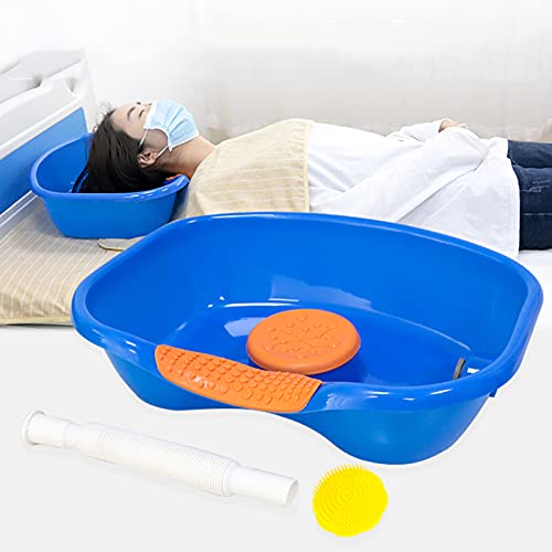 Zdcdy Lavabo de Champú en La Cama, Lavacabezas Bandejas Lavar con Tubería de Agua para Pacientes de Edad Avanzada y Mujeres Embarazadas, con Partículas de Masaje para Cabeza y Cuello