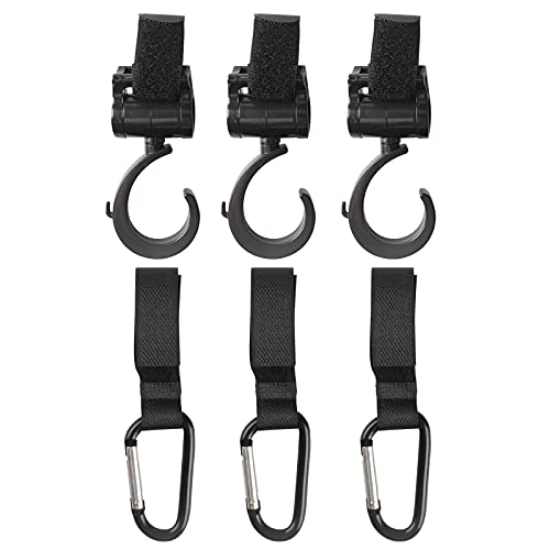 Zeaye Ganchos Carro Bebé de Baby -Ganchos Carrito Bebé Universal Ganchos para Silla de Paseo Engancha de Cochecito Ganchos Para Cambiar Pañales y Bolsa de Compras (Negro)