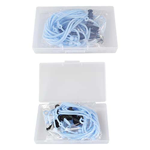 Zeayebsr 6 piezas de cordón ajustable para gafas, Protector Orejas Salvaorejas para Mascarillas, Extensor Mascarillas Orejas de Silicona con Adaptador Ajustable, Soporte para orejeras unisex (Azul)