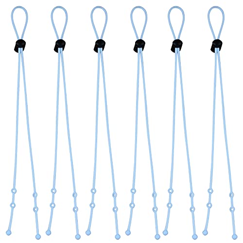 Zeayebsr 6 piezas de cordón ajustable para gafas, Protector Orejas Salvaorejas para Mascarillas, Extensor Mascarillas Orejas de Silicona con Adaptador Ajustable, Soporte para orejeras unisex (Azul)
