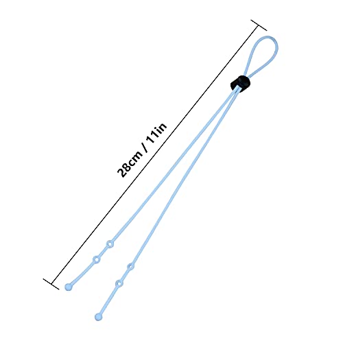 Zeayebsr 6 piezas de cordón ajustable para gafas, Protector Orejas Salvaorejas para Mascarillas, Extensor Mascarillas Orejas de Silicona con Adaptador Ajustable, Soporte para orejeras unisex (Azul)