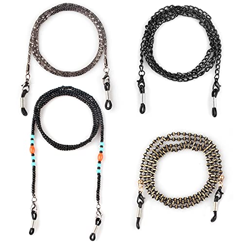 Zeayebsr Cordones para Gafas, 4 Pcs Cuerda Gafas de Sol,Sujeta mascarillas con mosquetones pequeños,Cadena Gafas de Sol Lectura, Cordon Correas para Máscara mascarillas Hombre Mujer niños