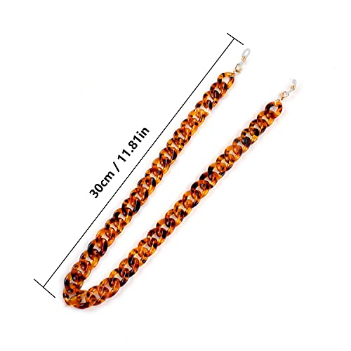 Zeayebsr Cordones para gafas de perlas de colores, Colgante de Doble Uso para Llevar la Mascarilla o las Gafas Cordón Cuelga Mascarillas Collar para Mascarilla o Gafas con Doble Enganche（Ámbar）