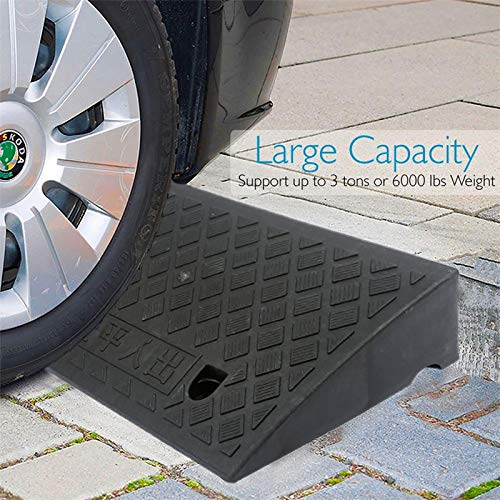 ZECAN Rampas De Goma Portátiles para Bordillos, Almohadilla para Pendientes De Automóvil De Alta Resistencia, Cinturón De Carretera De Plástico De Movilidad Liviana (Negro)