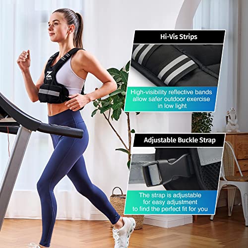 ZELUS Chaleco de Peso Ajustable 4.5KG/9KG/14.5KG Chaleco Lastrado para Entrenamineto de Musculación Chaleco con Pesos con 6 Bolsas de Arena de Hierro para Hombres y Mujeres (1.8-4.5kg)