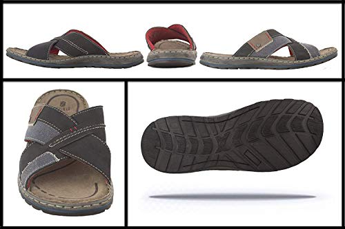 Zerimar Sandalias de Vestir | Chanclas Hombre Piel | Sandalias Casuales Hombre | Chanclas Punta Abierta Cuero | Sandalias Elegantes Hombre