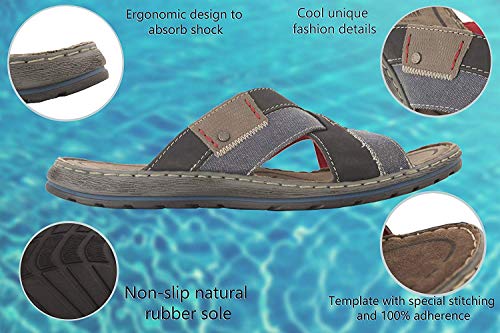 Zerimar Sandalias de Vestir | Chanclas Hombre Piel | Sandalias Casuales Hombre | Chanclas Punta Abierta Cuero | Sandalias Elegantes Hombre