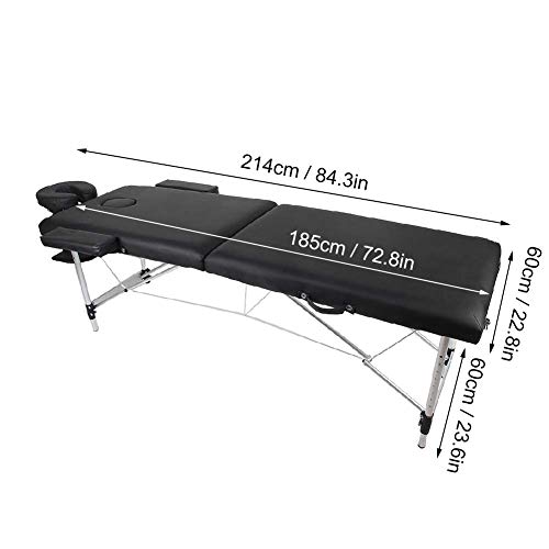 Zerone Mesa de Masaje Plegable, Camilla de Masaje Ligera de Aleación de Aluminio para SPA Salón de Belleza, Altura Ajustable
