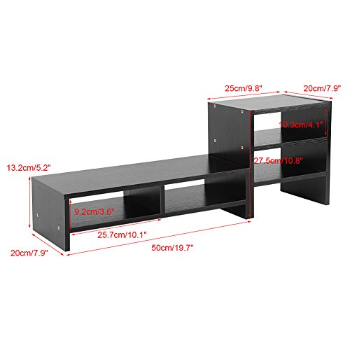 Zerone Monitor Riser Soporte Stand, Desktop Monitor Riser de estantería de la pantalla elevador de la pantalla soporte para ordenador, portátil, organizador de escritorio, 3 de capa estante