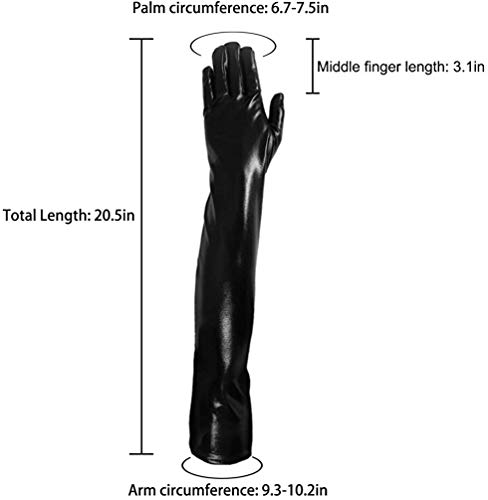 ZGJ Affe Guantes largos de cuero negro para mujer de Guantes largos para adulto de latex