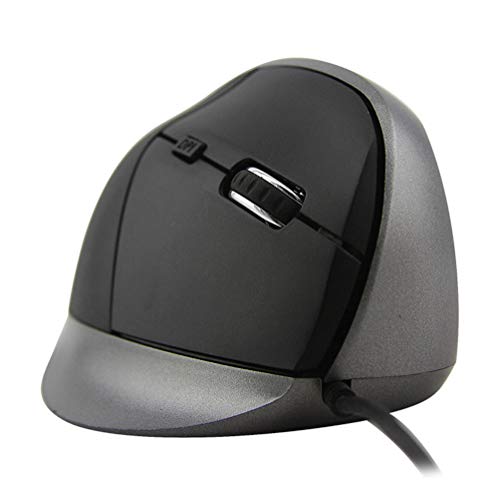 ZHHAOXINPA Portátil Ratón Ergonómico Vertical óptico Ratón 2.4ghz Ratón USB con Cable Previene La Enfermedad del Ratón Y El Codo De Tenista (síndrome Rsi) Incl Multifuncional, Black