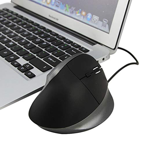 ZHHAOXINPA Portátil Ratón Ergonómico Vertical óptico Ratón 2.4ghz Ratón USB con Cable Previene La Enfermedad del Ratón Y El Codo De Tenista (síndrome Rsi) Incl Multifuncional, Black