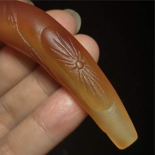 ZHIBO Cuernos de grúa doble de ágata antigua dZi colgante de colección