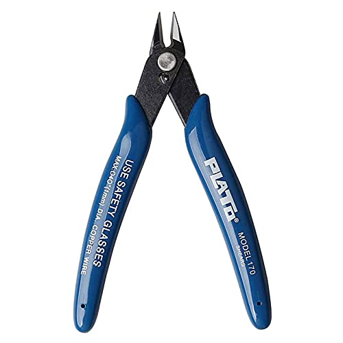 ZHITING 2PCS Alicates de Corte Diagonal,fosa alicates de corte de precisión,Pinzas de corte de alambre diagonal diagonal,Precisión Cortador Alicates Impresora 3D Cortador de Alambre,Modelo 170 azul