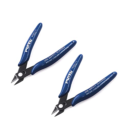 ZHITING 2PCS Alicates de Corte Diagonal,fosa alicates de corte de precisión,Pinzas de corte de alambre diagonal diagonal,Precisión Cortador Alicates Impresora 3D Cortador de Alambre,Modelo 170 azul
