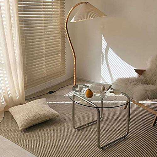ZHONGHUA Mesa de Centro Resistente Mesa nórdica Mesa Sala de Estar balcón Mesa de café sofá Caja de Esquina de Acero Inoxidable Mesa Creativa Vidrio pequeña Mesa Redonda Mesa de té Duradera