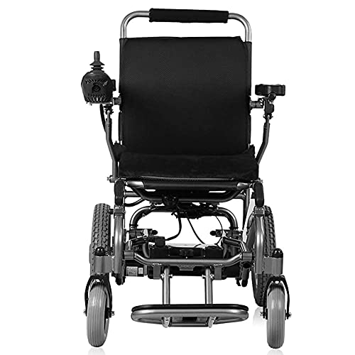 ZHTT Sillas de Ruedas Silla de Ruedas eléctrica Plegable Ligera con reposabrazos Ajustables y Pedales abatibles para Ancianos Sillas de Ruedas eléctricas Scooter