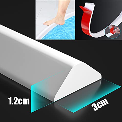 ZHXQ Umbral de Ducha Plegable Presa de Agua Barrera de Agua Tira Impermeable de Silicona Flexible umbral de Ducha tapón de Agua de Presa de Agua Parada de Flujo de Agua para separación húmeda y Seca