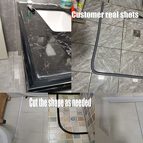 ZHXQ Umbral de Ducha Plegable Presa de Agua Barrera de Agua Tira Impermeable de Silicona Flexible umbral de Ducha tapón de Agua de Presa de Agua Parada de Flujo de Agua para separación húmeda y Seca