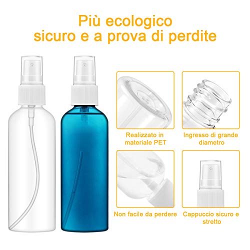 ZITFRI 8 Piezas Recipientes de Aerosol Vacíos de 100 ml, Botes Vacios para Rellenar Gel, Bote Dosificador, Botellas de Viaje para Cosméticos, Perfumes, Desinfectantes, Irrigación