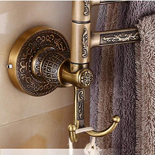 ZJN-JN de baño Toalla Soportes, Montado en la Pared de Toallas, basculante Barras de Toalla Titular de baño Cocina, con 3 Barras giratorias, Aluminio, 32cm x 30cm Almacenamiento de baño