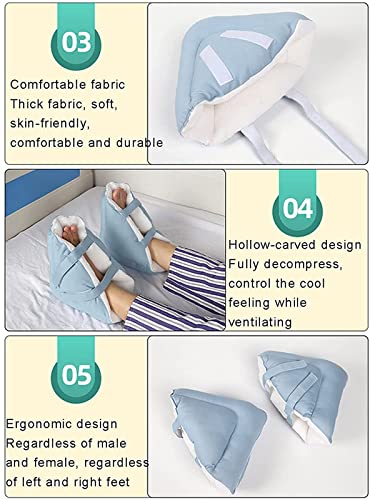 ZJWD Protectores de talón con cojín para Las úlceras por presión, Alivio eficaz de Las úlceras por presión y del talón, Protector del talón de Las Botas, Alivio para Las úlceras