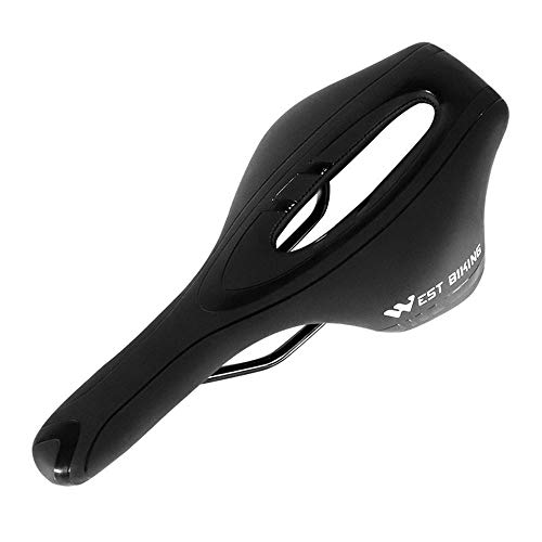 ZKDY Asiento De Bicicleta Asiento De Bicicleta para Ciclista Bicicleta De Montaña Silla De Montar Suave Comodidad Transpirable Hueca Engrosada Accesorios para Bicicleta@Negro Profundo
