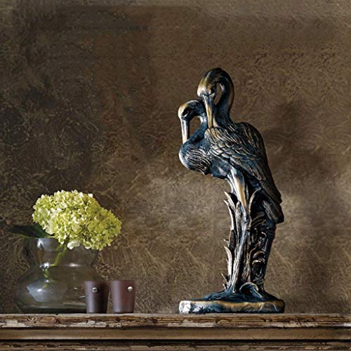 ZLBYB Estatuas de Resina decoración de la grúa Sala de Estar casera TV decoración del gabinete Doble grúa de Boda Regalo