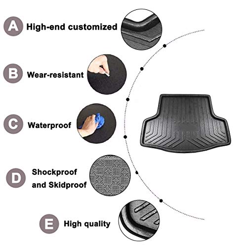 ZMJYH Cojín De Barro del Tronco, Colchoneta del Piso del Coche para Versa Almera Sunny Latio Sedan 2012-2018 Tronco Trasero Anti-Mud Cover