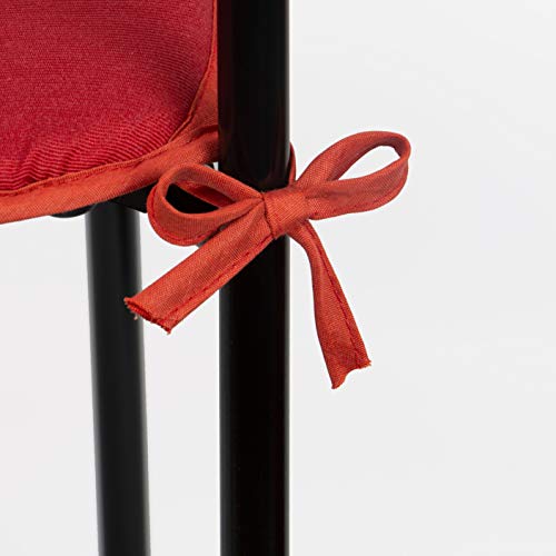 ZOLLNER 4 Cojines para Silla, 38x38 cm, Rojo, en Otros Colores, con Lazos