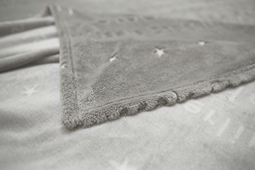 ZOLLNER Manta para Cama y sofá Muy Suave, Gris, Brilla de Noche, 150x200cm