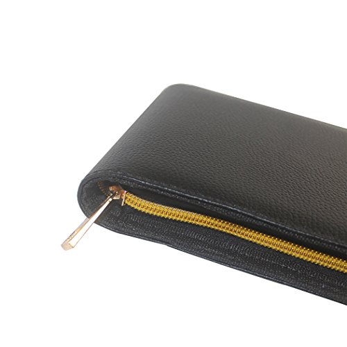 Zoohot Bolígrafo pluma bolígrafo Estuche de cuero pu para 12 plumas (Black)