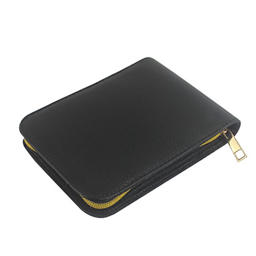 Zoohot Bolígrafo pluma bolígrafo Estuche de cuero pu para 12 plumas (Black)