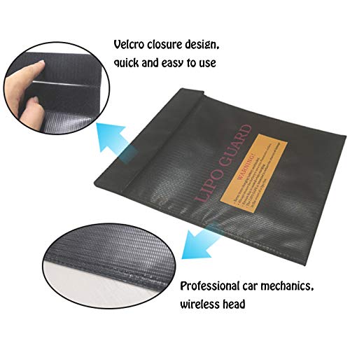 ZRWLZT Bolsas de Documentos IgníFugas Bolsas Documentos Seguridad Bolsa de Almacenamiento Ignífuga Proteger Objetos de Valor, para Documentos de Pasaporte Dinero, Joyas Bateríasm (Negro)