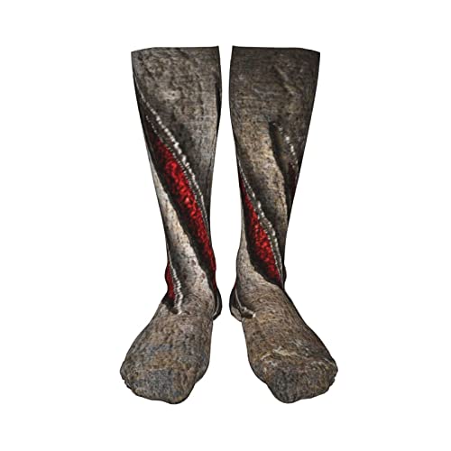 zsst Calcetines para las mujeres y los hombres de la cicatriz de la rodilla calcetines casuales de la tripulación
