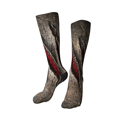 zsst Calcetines para las mujeres y los hombres de la cicatriz de la rodilla calcetines casuales de la tripulación