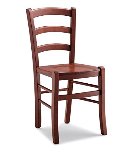 ZStyle Silla Venezia de madera de nogal para restaurante de paja agriturismo, cocina, casa, arte clásico (macizo)