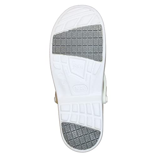 Zueco Antideslizante con Puntera Unisex Safeway SB EA SRC, en Blanco para operadores Sanitarios médicos y fisioterapeutas, cantinas RSA, Cocineros, operadores del Sector alimentario (Numeric_44)