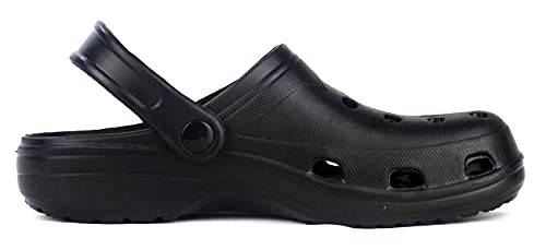 Zueco Sanitario Laboral Slipper, Zapatillas cómodas de Descanso, Zapatos de Casa de Talón Abierto para Hombre Mujer Unisex, Antideslizante Verano (Negro, Numeric_36)