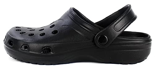 Zueco Sanitario Laboral Slipper, Zapatillas cómodas de Descanso, Zapatos de Casa de Talón Abierto para Hombre Mujer Unisex, Antideslizante Verano (Negro, Numeric_36)