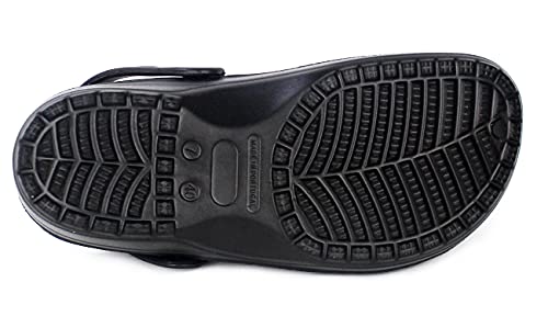 Zueco Sanitario Laboral Slipper, Zapatillas cómodas de Descanso, Zapatos de Casa de Talón Abierto para Hombre Mujer Unisex, Antideslizante Verano (Negro, Numeric_36)